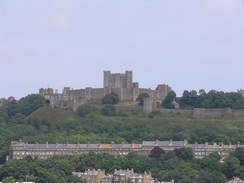 P20057166687	Dover Castle viewed from the climb up to the Drop Redoubt.