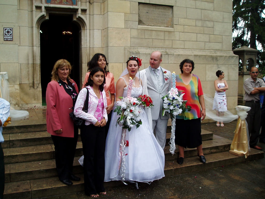 Outside the church.