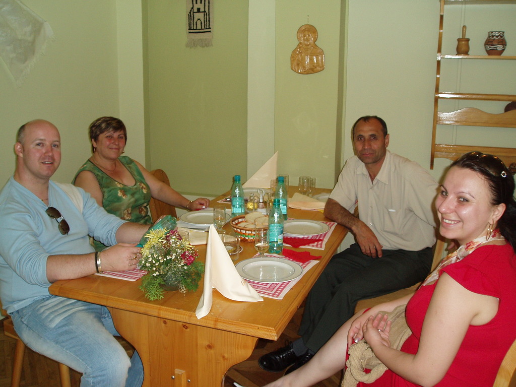 Neil, Ina, Ina's mum and stepdad at a late breakfast on Sunday.