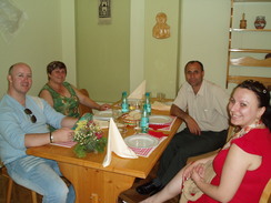 P20067020146	Neil, Ina, Ina's mum and stepdad at a late breakfast on Sunday.