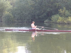 P20069104279	A rower on the river.