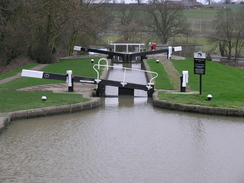 P20071137002	Looking down the flight from Watford Top Lock.