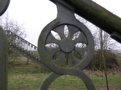 P20072177264	An old footbridge over the railway line near Maidwell.