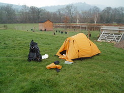 P20074020001	My tent at the campsite in Pandy.