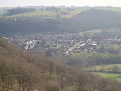 P20074040304	Looking back over Knighton from Panpunton Hill.