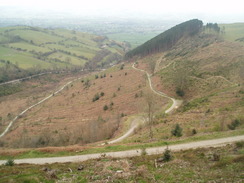 P20074090139	Looking towards Llangwyfan from the climb up towards Penycloddiau.