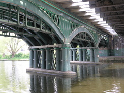 P20074297795	A railway bridge over the river in Peterborough.