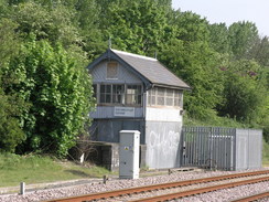 P20075057930	A signal box at Gainsborough Central station.