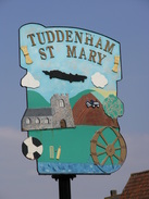 P20078119075	Tuddenham St Mary village sign.