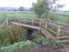 P2007A089370	A footbridge over a stream on the Test floodplain.