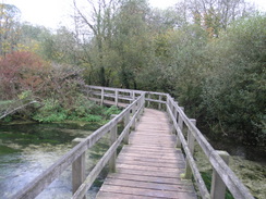 P2007A259744	The footbridge over the River Test in Wherwell.