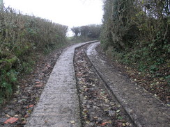 P2007B261536	The track heading uphill towards Green Lane.