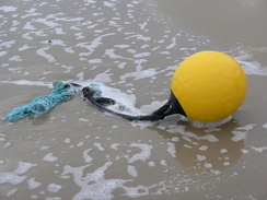 P2007C131923	A bouy on the beach.