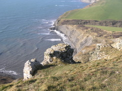 P20081272536	Rock formations at the top of Houns-tout Cliff.