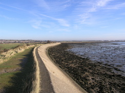 P20082082858	The seawall beside Farlington Marshes.