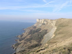 P20082103048	The cliffs to the west of Tyneham Cap.