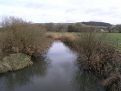 P20082273778	The view from the bridge over the River Stour to the southwest of Hanford Farm.