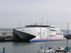 P20085034451	The Condor Express ferry in Weymouth.