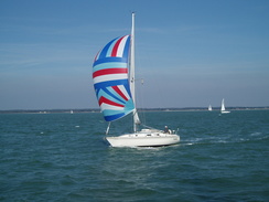 P20089200100	A sailing boat on the Solent.