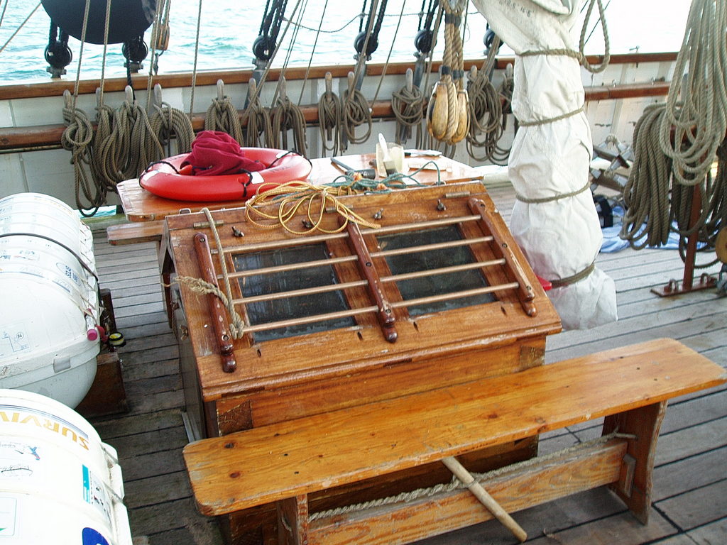 The cabin lights on the mid deck.