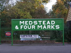 P2008A175553	The station nameboard at Four Marks station.