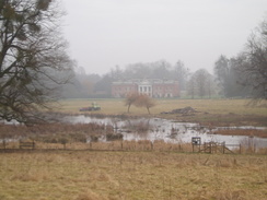 P20091080091	The view over the lake to Avington House.