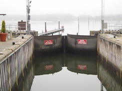 P20092190056	The lock gates leading into Chichester Yacht Harbour.