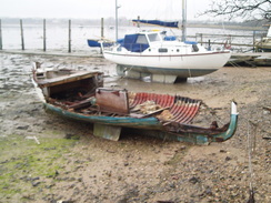 P20092190071	 An old boat at Dell Quay.