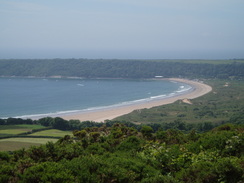 P20096140015	The view from Cefn Bryn over Oxwich Beach.