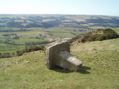 P20103150058	The fallen trig pillar on Nine Barrow Down.