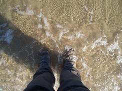 P20103150142	My boots in the sea at Swanage.