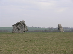 P20104090155	Two standing stones in Avebury Trusloe.