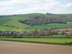 P20105040073	Looking down over Iwerne Courtney.