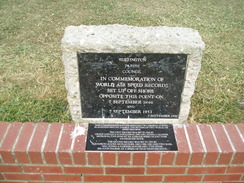 P20107070091	A memorial to the world air speed records set off Rustington.