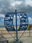 P20107210082	The sculpture marking the start of the South West Coast Path.