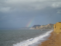 P2010A300190	A rainbow over Golden Cap.