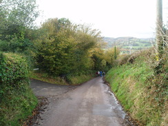 P2010A300335	Descending Stonebarrow Lane into Charmouth.