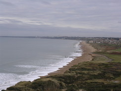 P20111021215	The view west along the coast from Hengistbury Head.