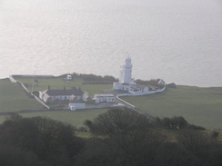 P20111201812	Looking down over the lighouse at St Catherine's Point.