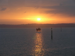 P20111242001	The sun rising over the Isle of Wight.