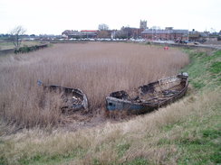 P20113210194	Old boats near the outfall of the River Nar.