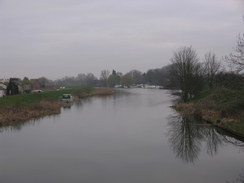 P20113213308	Looking downstream along the Great Ouse the A10 bridge in Littleport.