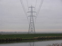 P20113213312	Power lines over the river.