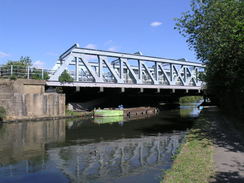 P20115025531	A railway bridge over the canal in Northolt.