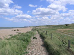 P20115246293	Heading east along the shingle beach towards Weybourne Hope.