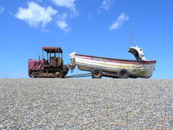 P20115246301	A boat tractor at Weybourne Hope.