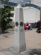 P2011DSC00041	The monument marking the start of the West Highland Way in Milngavie.