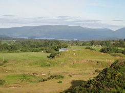 P2011DSC00108	The old sand quarry to the southeast of Drymen, with Loch Lomond behind.