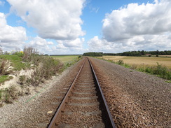 P2011DSC01022	Crossing the Newmarket to Cambridge railway line.