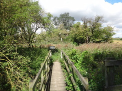 P2011DSC01023	A footbridge over a stream beside the B1061 road.